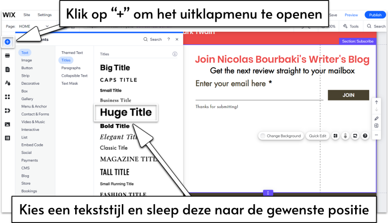 Click on “+” to open the pop-out -nl