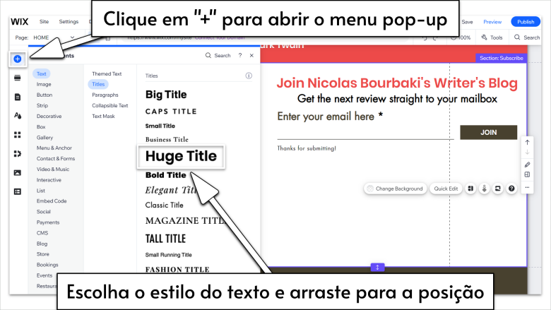 Click on “+” to open the pop-out-pt