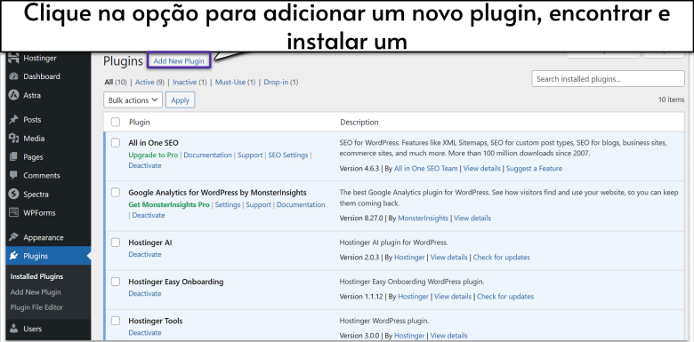 Click the option to add a new plugin-pt