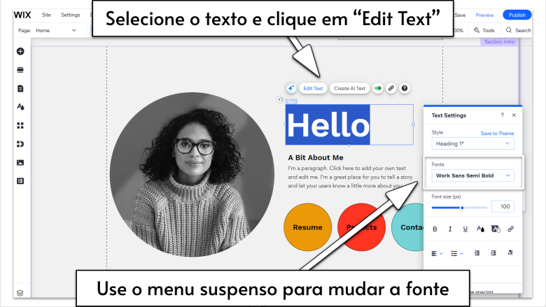 Highlight the text and click on-pt