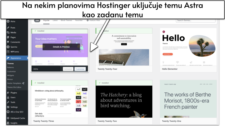 Hostinger Astra Theme