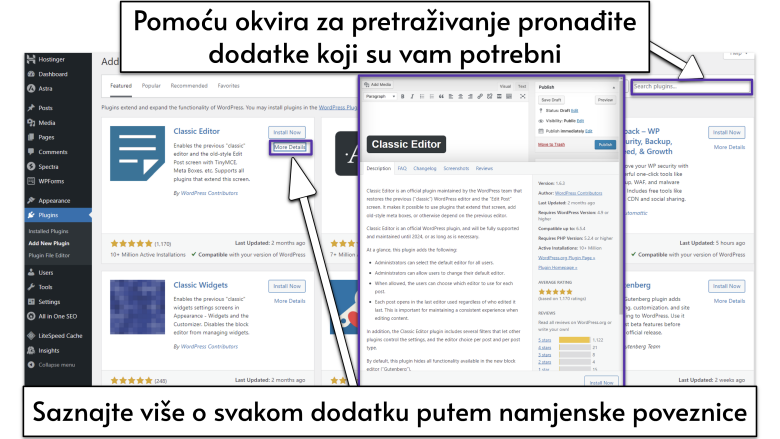 Searching for plugins in WordPress