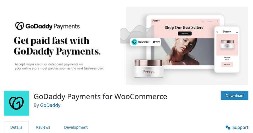 GoDaddy Payments for WooCommerce download page