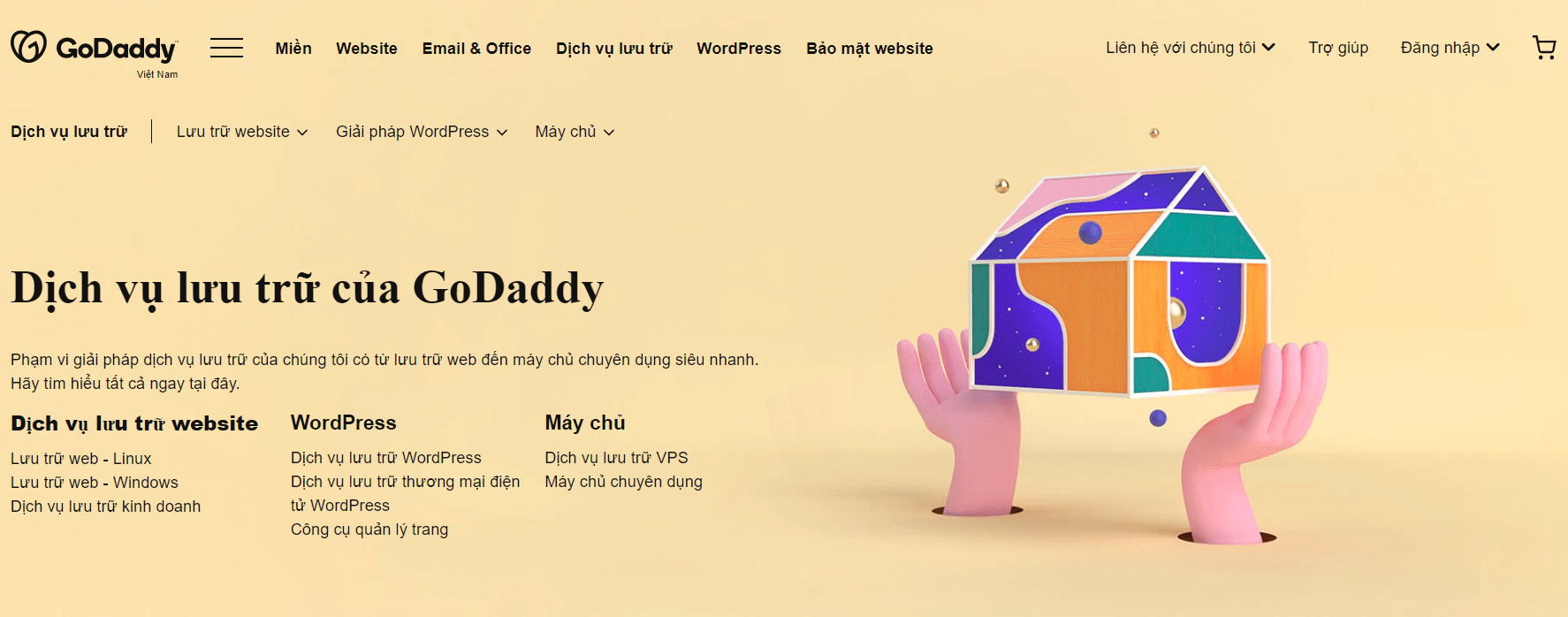the GoDaddy home page
