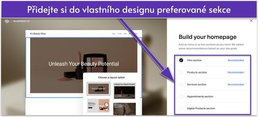 Přidejte si do vlastního designu preferované sekce