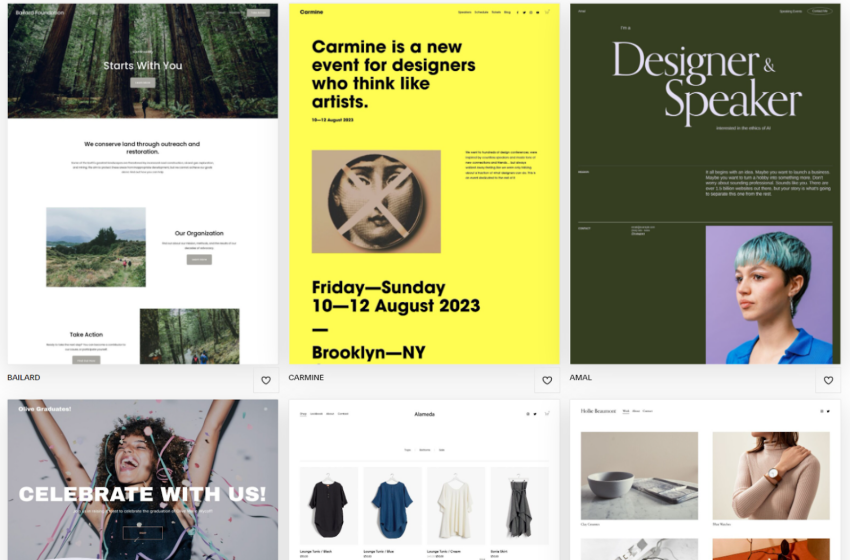 Examples of Squarespace Templates