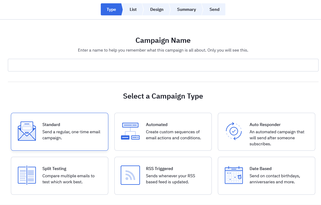 ActiveCampaign's email campaign types