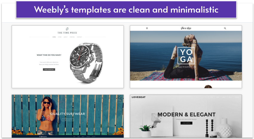 Weebly's template library.