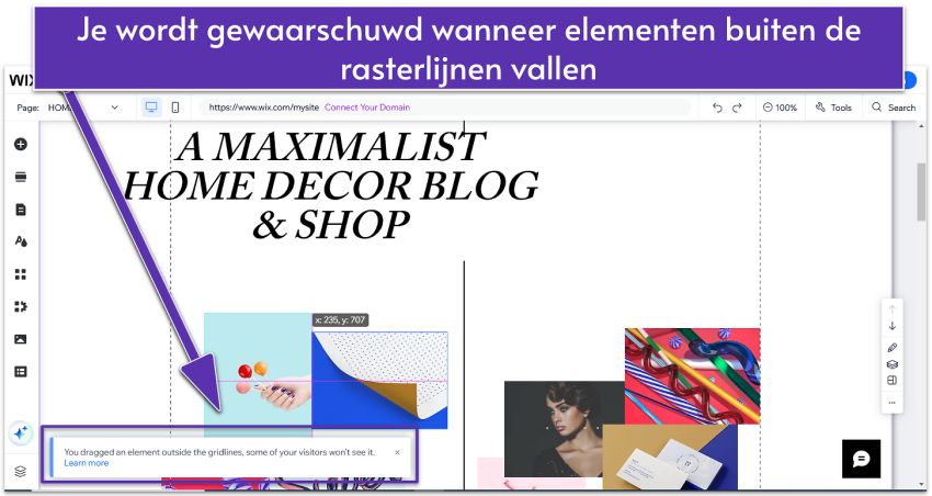 Building home decor blog within Wix editor