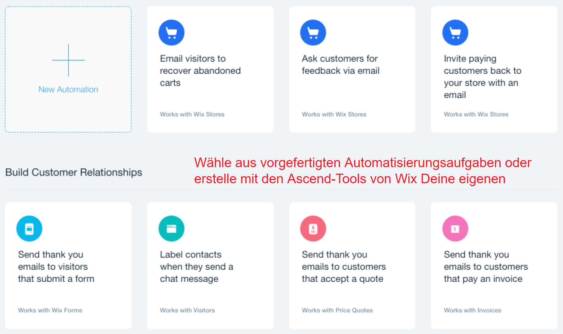 Automation tasks - Ascend by Wix