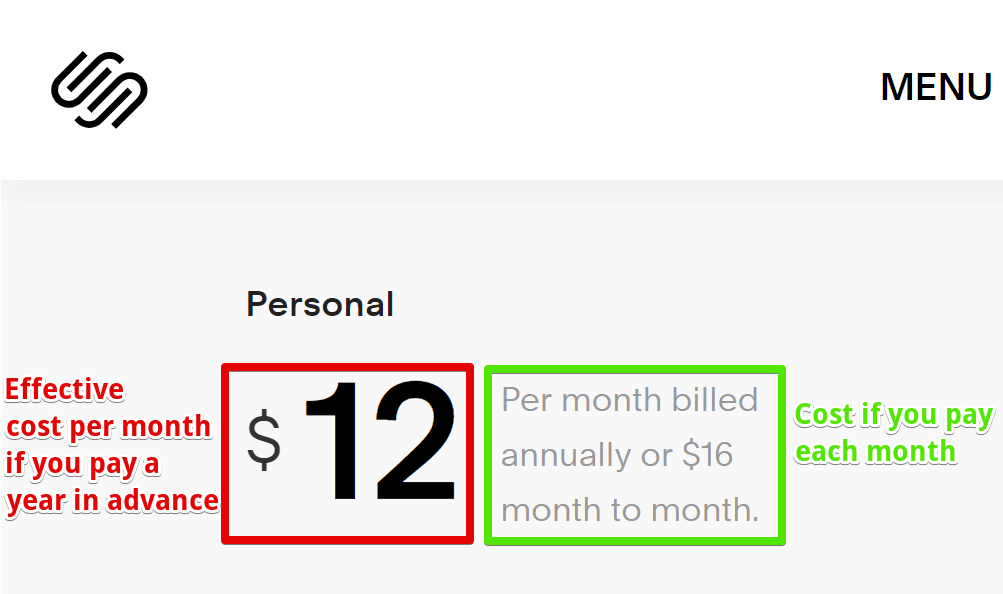 squarespace website pricing