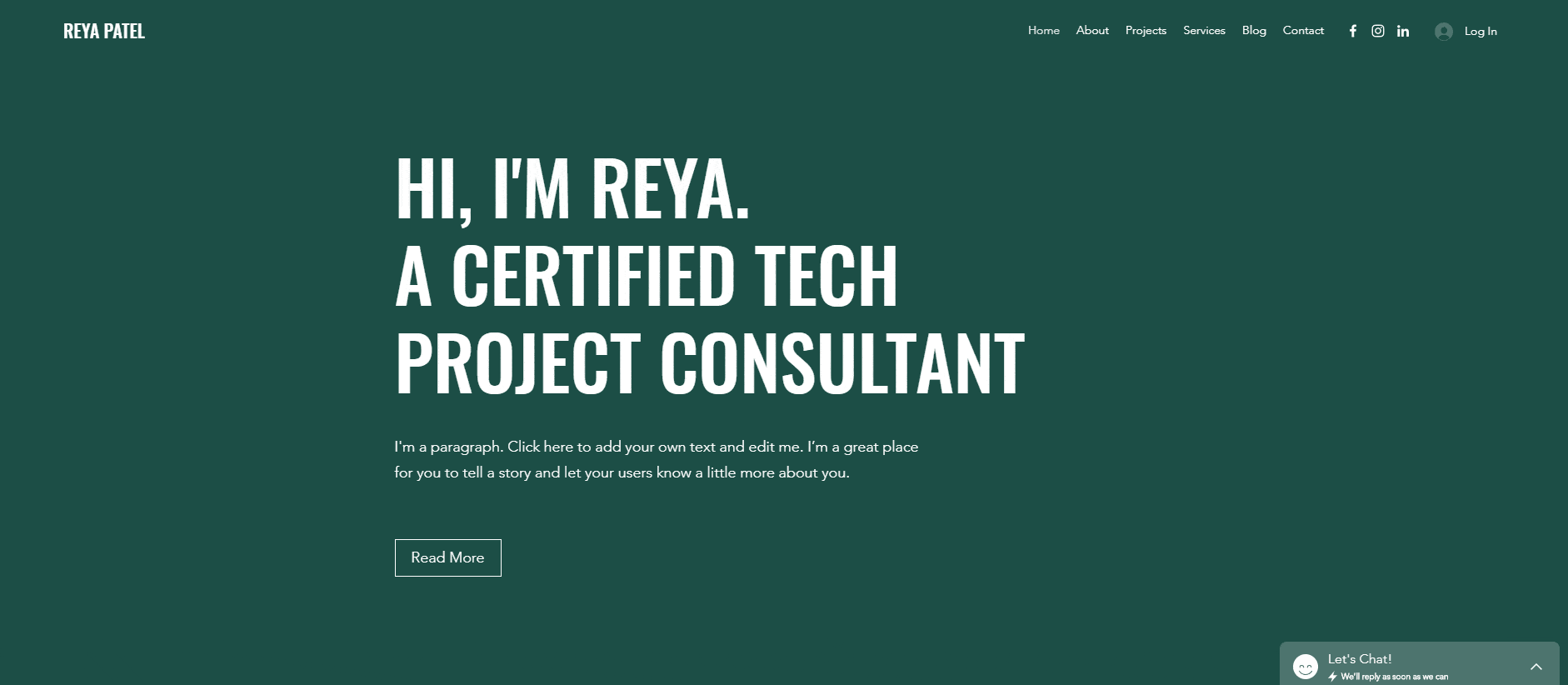 Wix Project consultant template