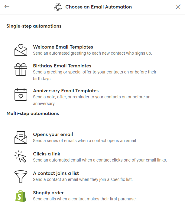 Constant Contact automation options