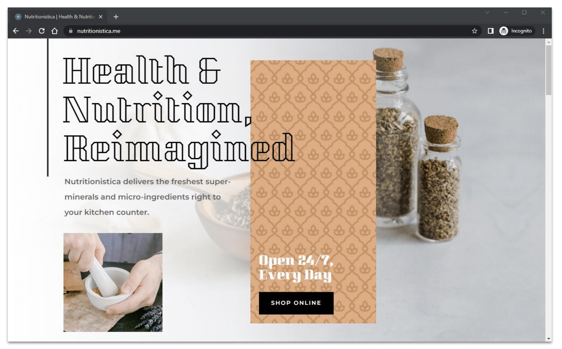 Nutritionistica WordPress test website
