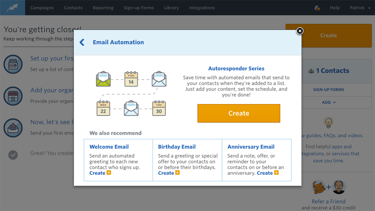 constant contact automation