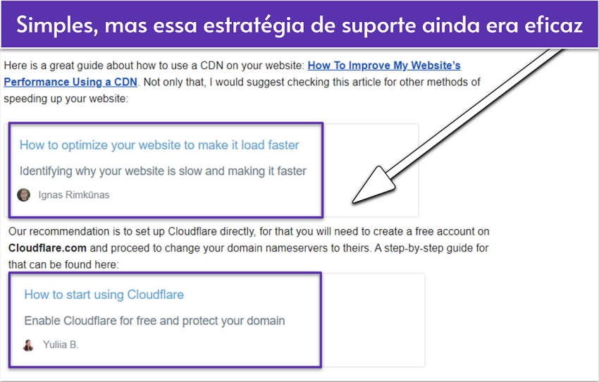 Screenshot of a Hostinger email support interaction