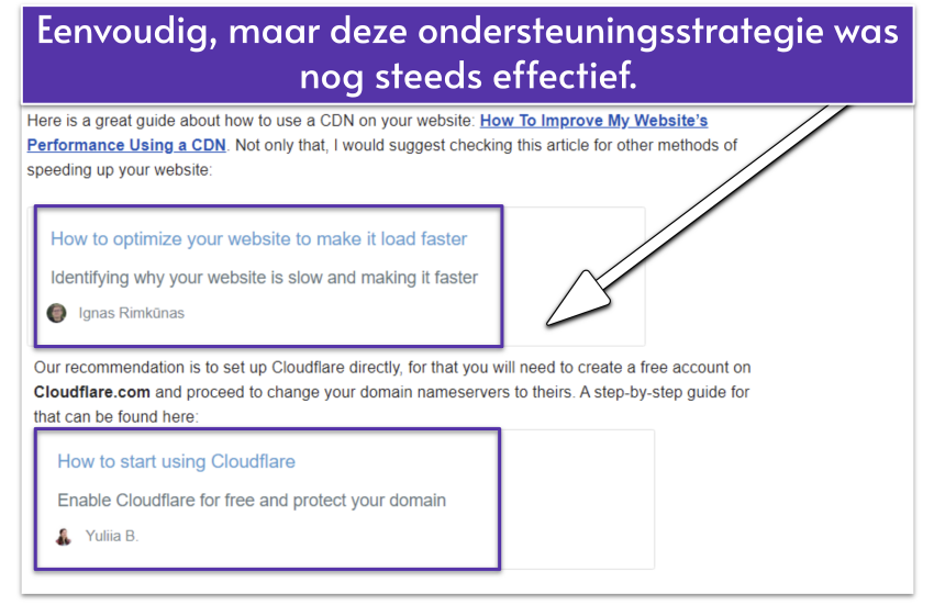 Screenshot of a Hostinger email support interaction