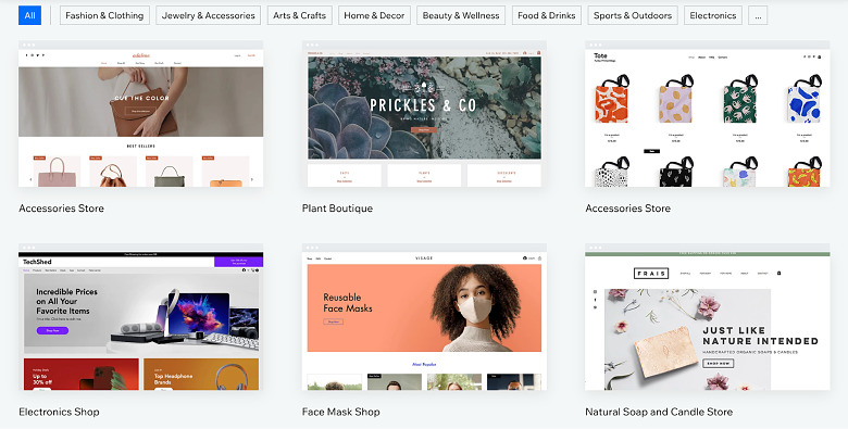 Wix - Online Store templates