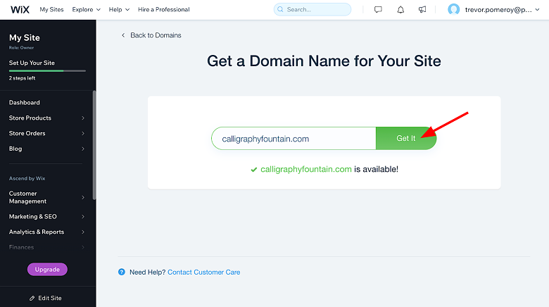 Wix - Get a Domain Name for Your Site