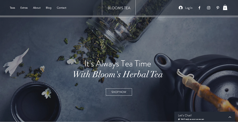 Wix - Tea Shop template