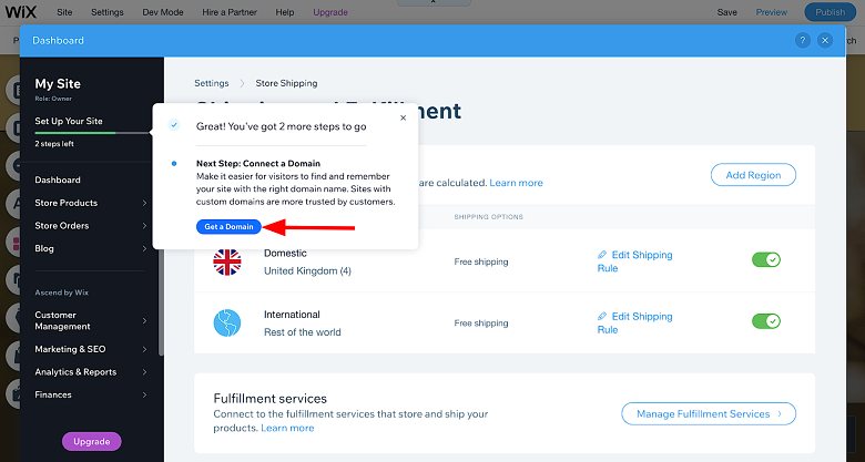 Wix - Get a Domain