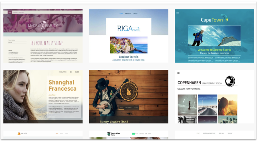 Jimdo website templates.