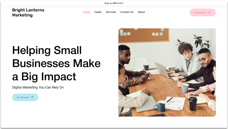 Wix website example.