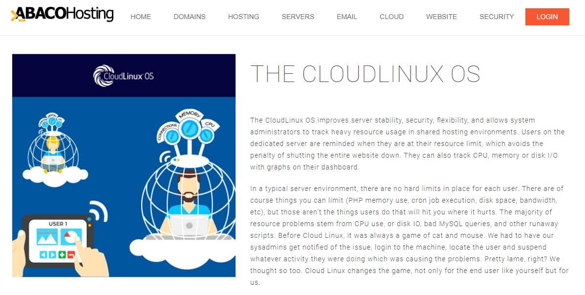 Abaco Hosting Cloudlinux OS