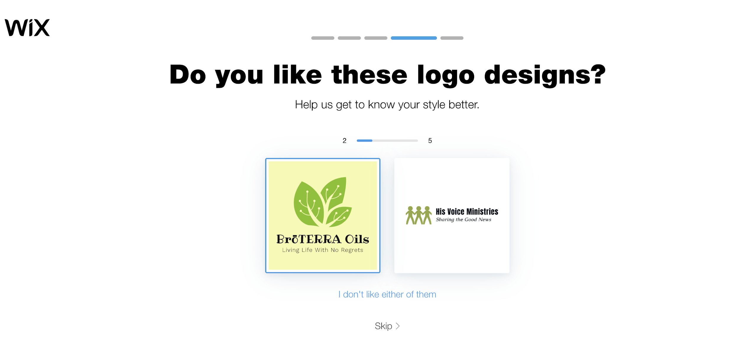 Wix Logo Maker screenshot - Choose your style