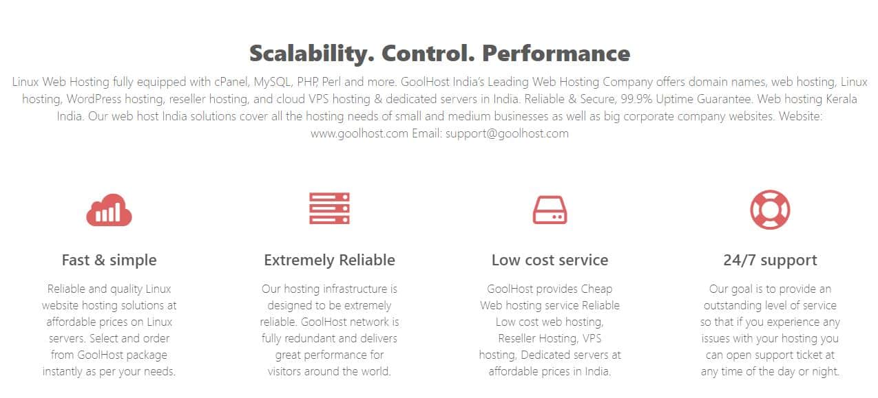 GoolHost Scalable Reliable Low Cost Plans