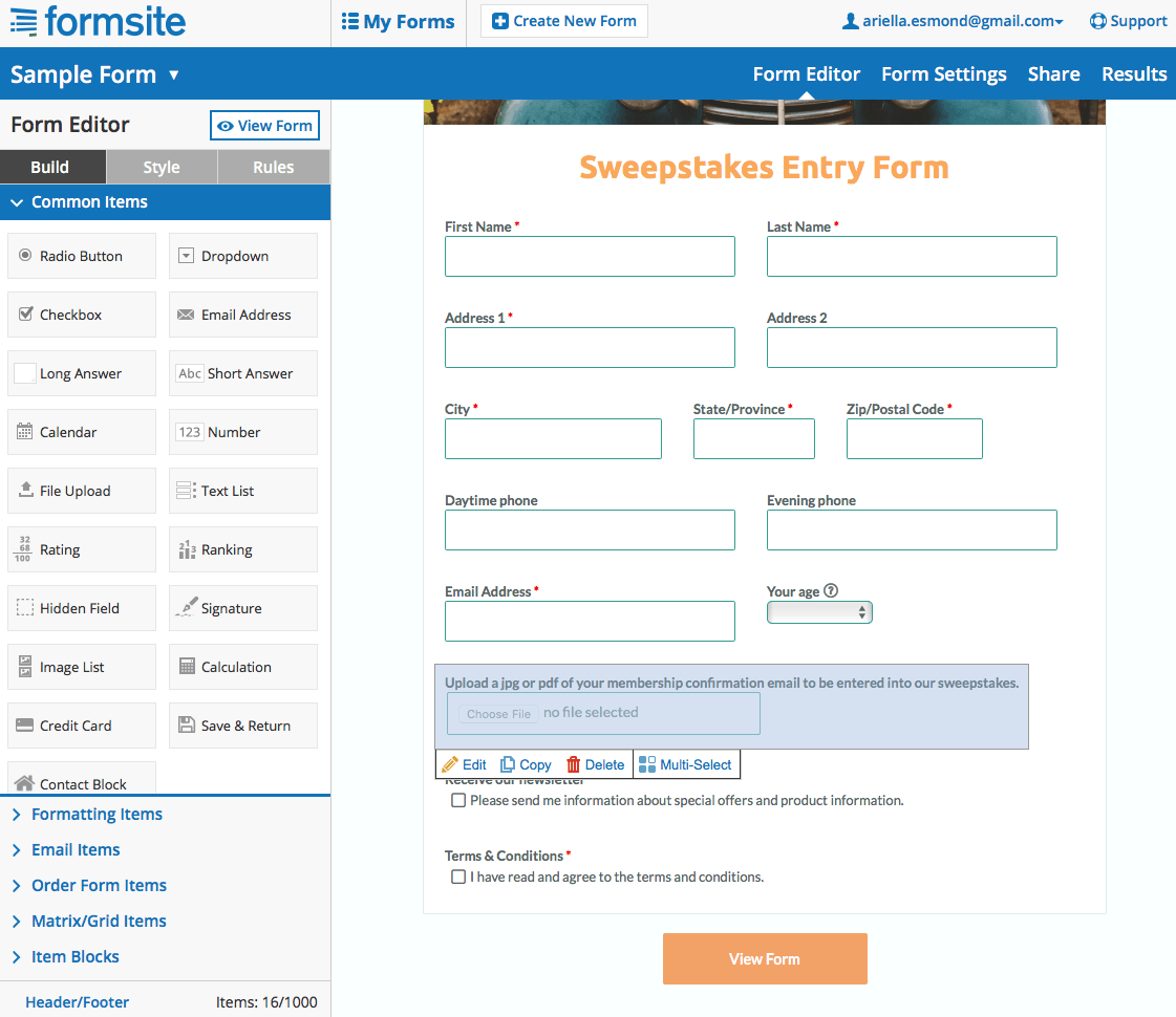 Rellenar formularios online