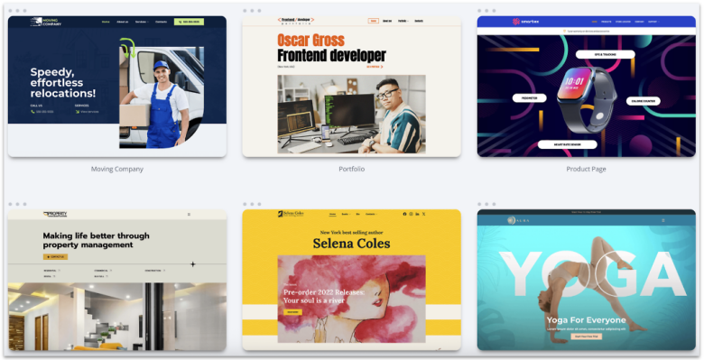 Network Solutions Website Builder's templates.