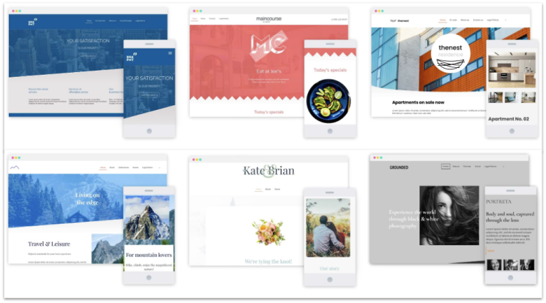 IONOS' website templates on its official website.