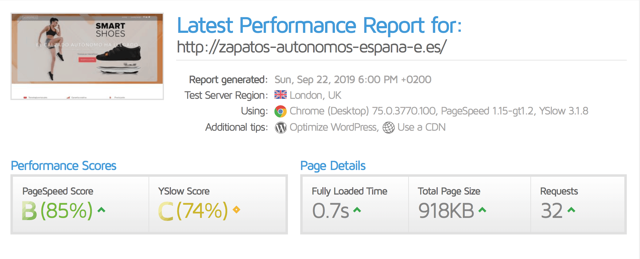 dinahosting pagespeed 1