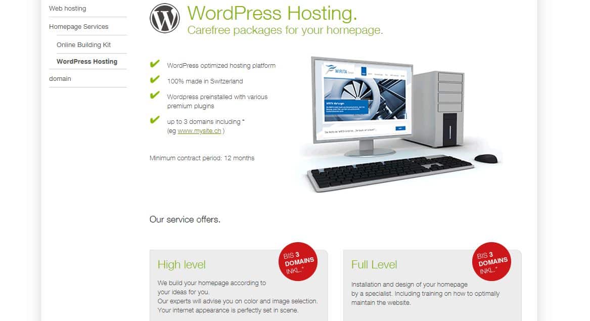 green.ch WordPress Hosting 1