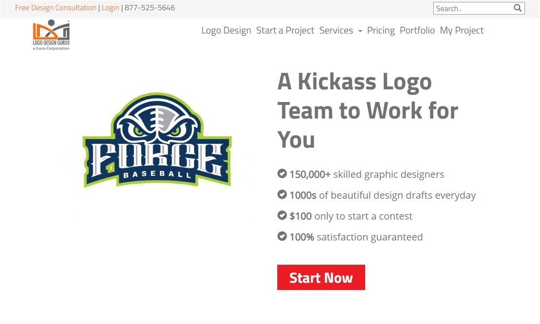 Logo Design Guru Review - homepage screenshot