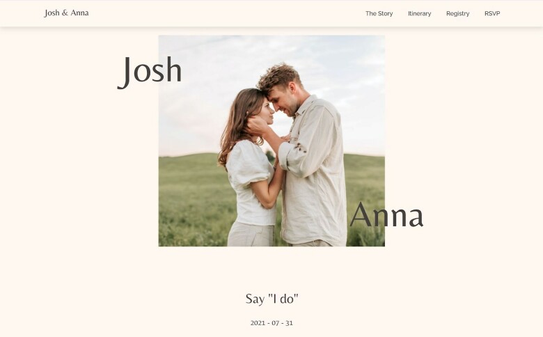 Hostinger Festus wedding website template