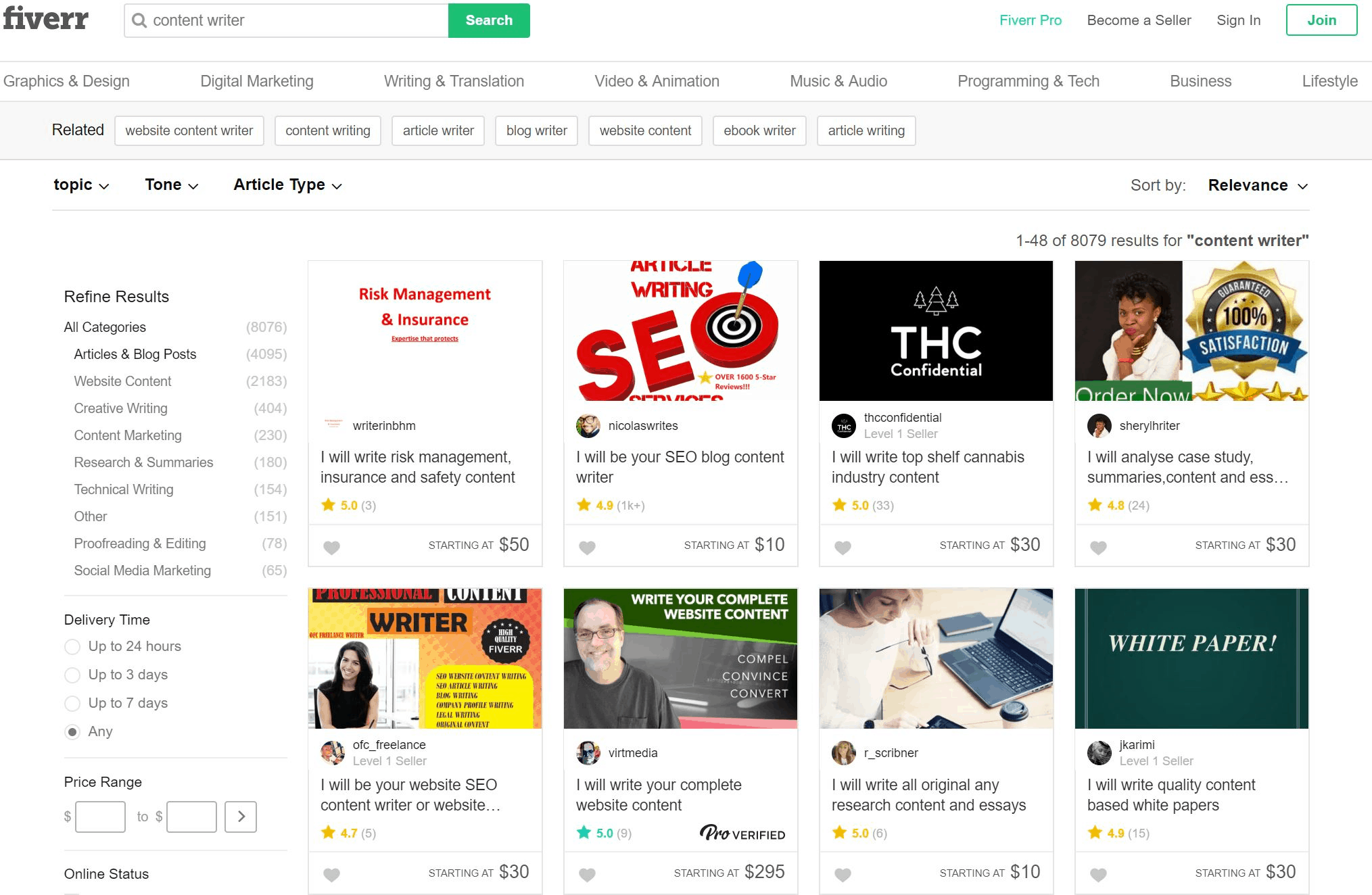 freelancing sites for content writing