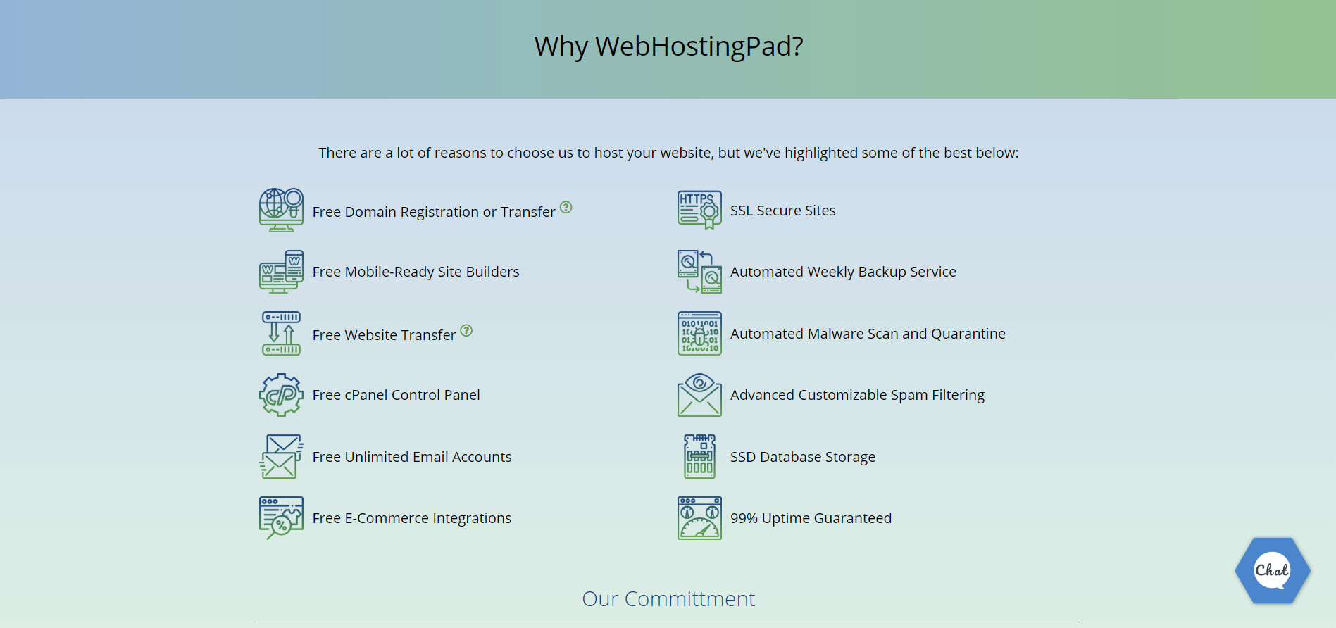 webhostingpad -features