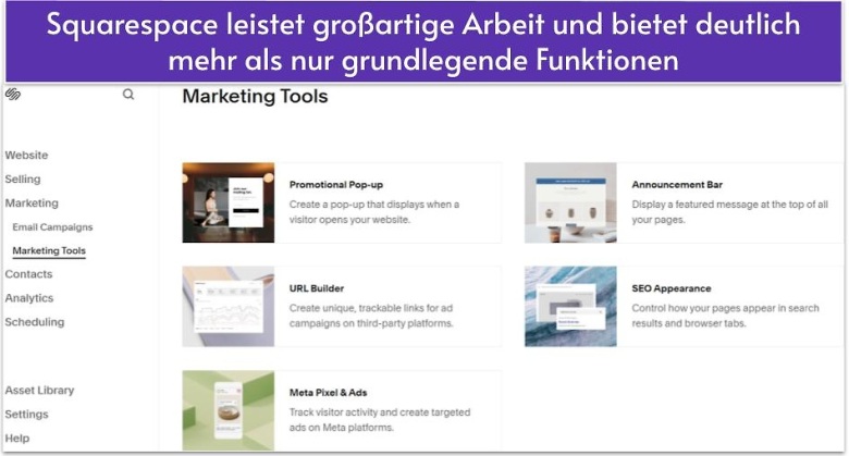 Squarespace leistet großartige Arbeit und bietet deutlich mehr als nur grundlegende Funktionen