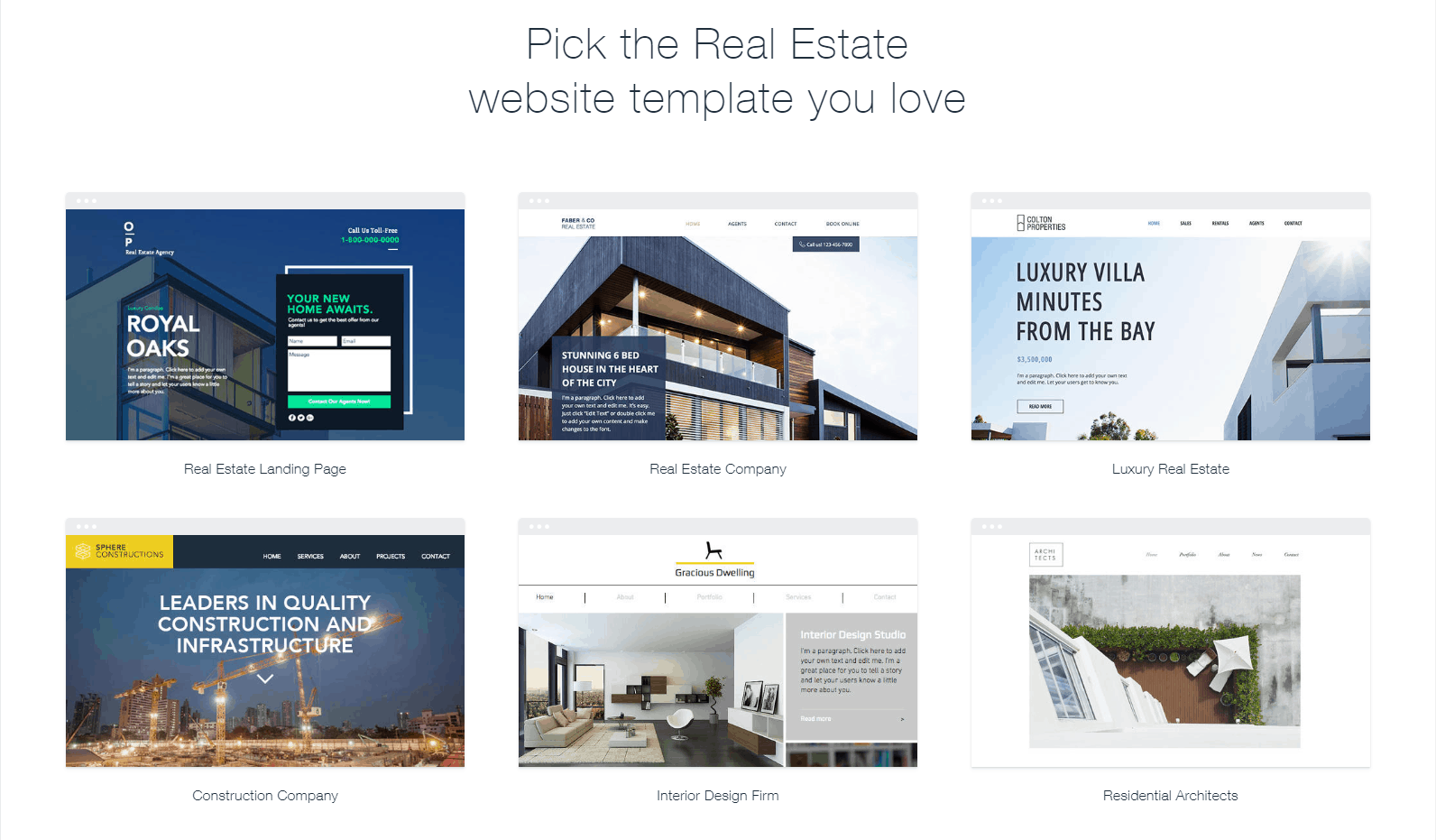 Real Estate Website Templates - Business - Wix.com