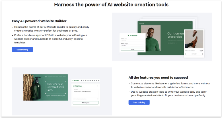 Network Solutions Web Builder AI tools.