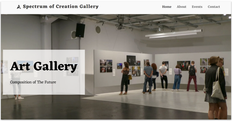 SITE123 art gallery template.