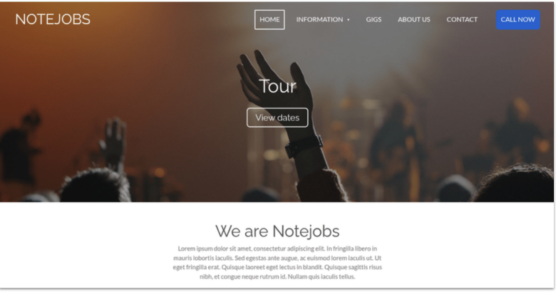 Webador Tour template.