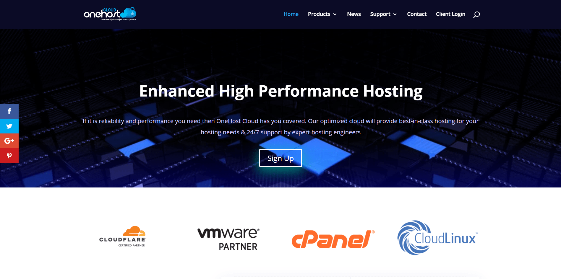 OneHost Cloud Main page