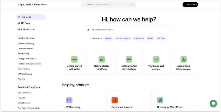 Liquid Web Knowledge base.