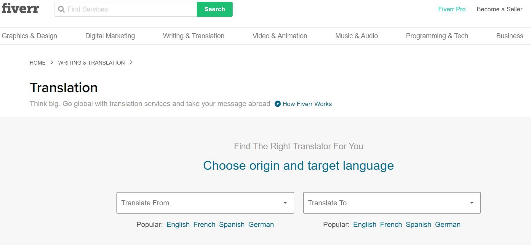 Fiverr translation job