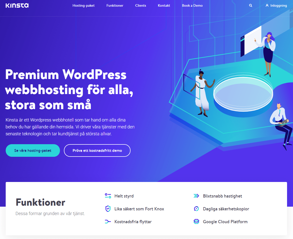 The Kinsta home page