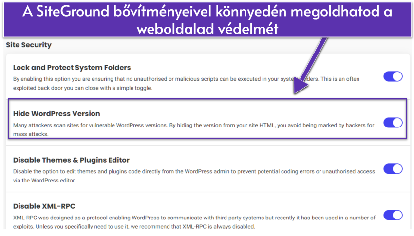 Graphic of SiteGround's Security Plugin