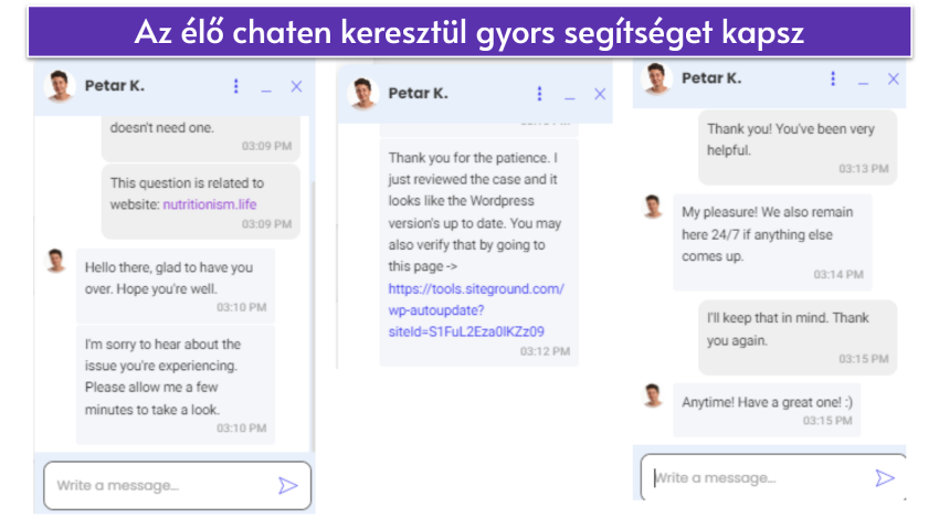 Graphic of SiteGround's live chat support